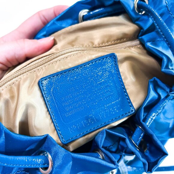 NWT Coach Dark Plume Blue Getaway Signature Nylon Packable Backpack F77350 - Picture 9 of 9